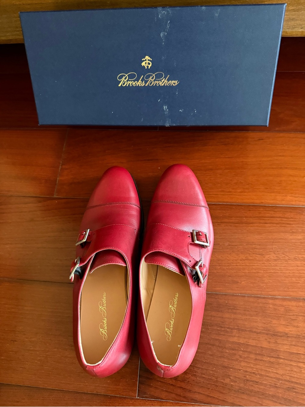 Brooks Brothers Red/ brown Leather Double Monk Strap Oxfords size W 8 (NWOT)